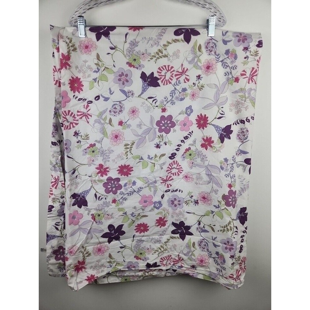 Pottery Barn Kids Garden Party Purple Twin Flat Sheet Paisley Floral Multicolor